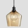Brooklyn Tinted Glass Schoolhouse Pendant - 10 Inch - Amber -Lumi Home Shop 10 Inch Pendant TintedGlassAmber Industville Lighting Schoolhouse BlackHolder Brooklyn BR TGL SHP10 A BKH w
