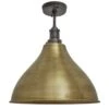 Brooklyn Cone Flush Mount - 12 Inch - Brass -Lumi Home Shop 12 Inch FlushMount Brass Industville Lighting Cone PewterHolder Brooklyn BR CFM12 B PH