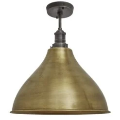 Brooklyn Cone Flush Mount - 12 Inch - Brass