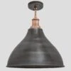 Brooklyn Cone Flush Mount - 12 Inch - Pewter 1 Brooklyn Cone Flush Mount - 12 Inch - Pewter -Lumi Home Shop 12 Inch FlushMount Pewter Industville Lighting Cone CopperHolder Brooklyn BR CFM12 P CH