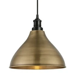 Brooklyn Cone Pendant - 12 Inch - Brass 15 Brooklyn Cone Pendant - 12 Inch - Brass -Lumi Home Shop 12 Inch Pendant Brass Industville Lighting Cone BlackHolder Brooklyn BR CP12 B BKH w