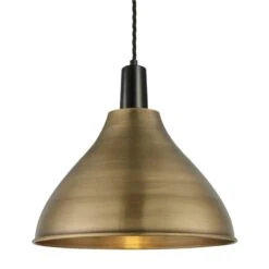 Sleek Cone Pendant - 12 Inch - Brass 10 Sleek Cone Pendant - 12 Inch - Brass -Lumi Home Shop 12 Inch Pendant Brass Industville Lighting Cone BlackHolder Sleek SL CP12 B BKH w