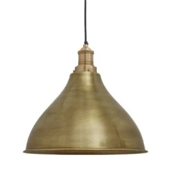 Brooklyn Cone Pendant - 12 Inch - Brass