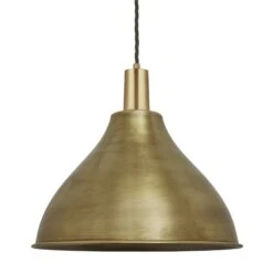 Sleek Cone Pendant - 12 Inch - Brass