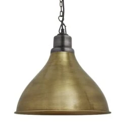Brooklyn Cone Pendant - 12 Inch - Brass 16 Brooklyn Cone Pendant - 12 Inch - Brass -Lumi Home Shop 12 Inch Pendant Brass Industville Lighting Cone PewterChainHolder Brooklyn BR CP12 B PCN v2