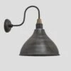 Swan Neck Cone Wall Light - 12 Inch - Pewter
