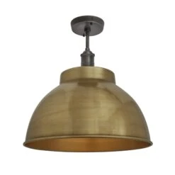 Brooklyn Dome Flush Mount - 13 Inch - Brass