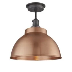 Brooklyn Outdoor & Bathroom Dome Flush Mount - 13 Inch - Copper