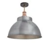 Brooklyn Dome Flush Mount - 13 Inch - Light Pewter -Lumi Home Shop 13 Inch FlushMount LightPewter Industville Lighting Dome CopperHolder Brooklyn BR DFM13 LP CH