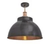 Brooklyn Dome Flush Mount - 13 Inch - Pewter & Copper -Lumi Home Shop 13 Inch FlushMount Pewter Copper Industville Lighting Dome CopperHolder Brooklyn BR DFM13 CP CH