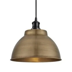 Brooklyn Dome Pendant - 13 Inch - Brass -Lumi Home Shop 13 Inch Pendant Brass Industville Lighting Dome BlackHolder Brooklyn BR DP13 B BKH w