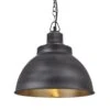 Brooklyn Dome Pendant - 13 Inch - Pewter & Brass - Pre-order - Expected W/c 13th Of May -Lumi Home Shop 13 Inch Pendant Pewter Brass Industville Lighting Dome PewterChainHolder Brooklyn BR DP13 BP PCN