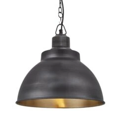 Brooklyn Dome Pendant - 13 Inch - Pewter & Brass - Pre-order - Expected W/c 13th Of May