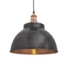 Brooklyn Dome Pendant - 13 Inch - Pewter & Copper -Lumi Home Shop 13 Inch Pendant Pewter Copper Industville Lighting Dome CopperHolder Brooklyn BR DP13 CP CH