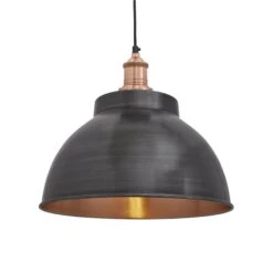Brooklyn Dome Pendant - 13 Inch - Pewter & Copper