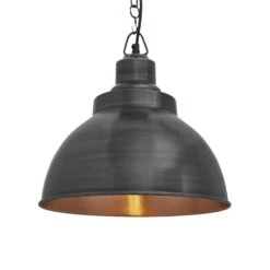 Brooklyn Dome Pendant - 13 Inch - Pewter & Copper 12 Brooklyn Dome Pendant - 13 Inch - Pewter & Copper -Lumi Home Shop 13 Inch Pendant Pewter Copper Industville Lighting Dome PewterChainHolder Brooklyn BR DP13 CP PCN