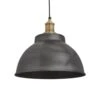 Brooklyn Dome Pendant - 13 Inch - Pewter -Lumi Home Shop 13 Inch Pendant Pewter Industville Lighting Dome BrassHolder Brooklyn BR DP13 P BH