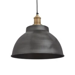Brooklyn Dome Pendant - 13 Inch - Pewter