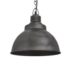 Brooklyn Dome Pendant - 13 Inch - Pewter -Lumi Home Shop 13 Inch Pendant Pewter Industville Lighting Dome PewterChainHolder Brooklyn BR DP13 P PCN
