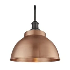 Swan Neck Outdoor & Bathroom Dome Wall Light - 13 Inch - Copper -Lumi Home Shop 13 Inch WallLight Copper Industville Lighting Dome PewterHolder GlobeGlass SwanNeck IP65 SN IP65 DWL13 C PH GLG