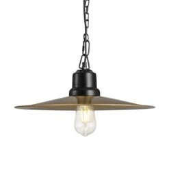 Brooklyn Flat Pendant - 15 Inch - Brass 14 Brooklyn Flat Pendant - 15 Inch - Brass -Lumi Home Shop 15 Inch Pendant Brass Industville Lighting Flat BlackChainHolder Brooklyn BR FP15 B BKCN w