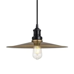 Brooklyn Flat Pendant - 15 Inch - Brass 13 Brooklyn Flat Pendant - 15 Inch - Brass -Lumi Home Shop 15 Inch Pendant Brass Industville Lighting Flat BlackHolder Brooklyn BR FP15 B BKH w