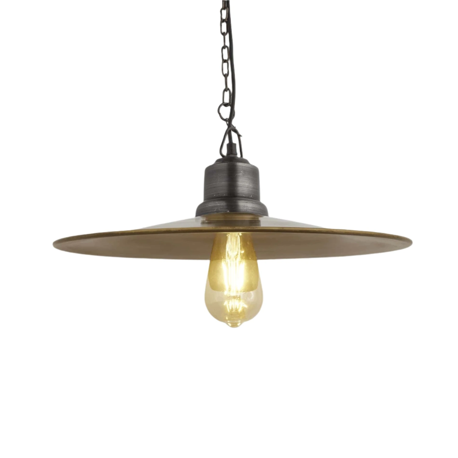 Brooklyn Flat Pendant - 15 Inch - Brass 5 Brooklyn Flat Pendant - 15 Inch - Brass - Image 3