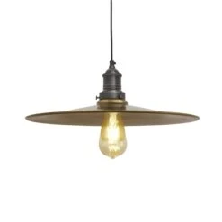 Brooklyn Flat Pendant - 15 Inch - Brass 11 Brooklyn Flat Pendant - 15 Inch - Brass -Lumi Home Shop 15 Inch Pendant Brass Industville Lighting Flat PewterHolder Brooklyn BR FP15 B PH