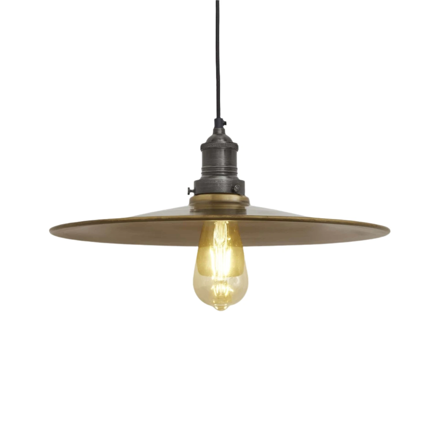 Brooklyn Flat Pendant - 15 Inch - Brass 4 Brooklyn Flat Pendant - 15 Inch - Brass - Image 2