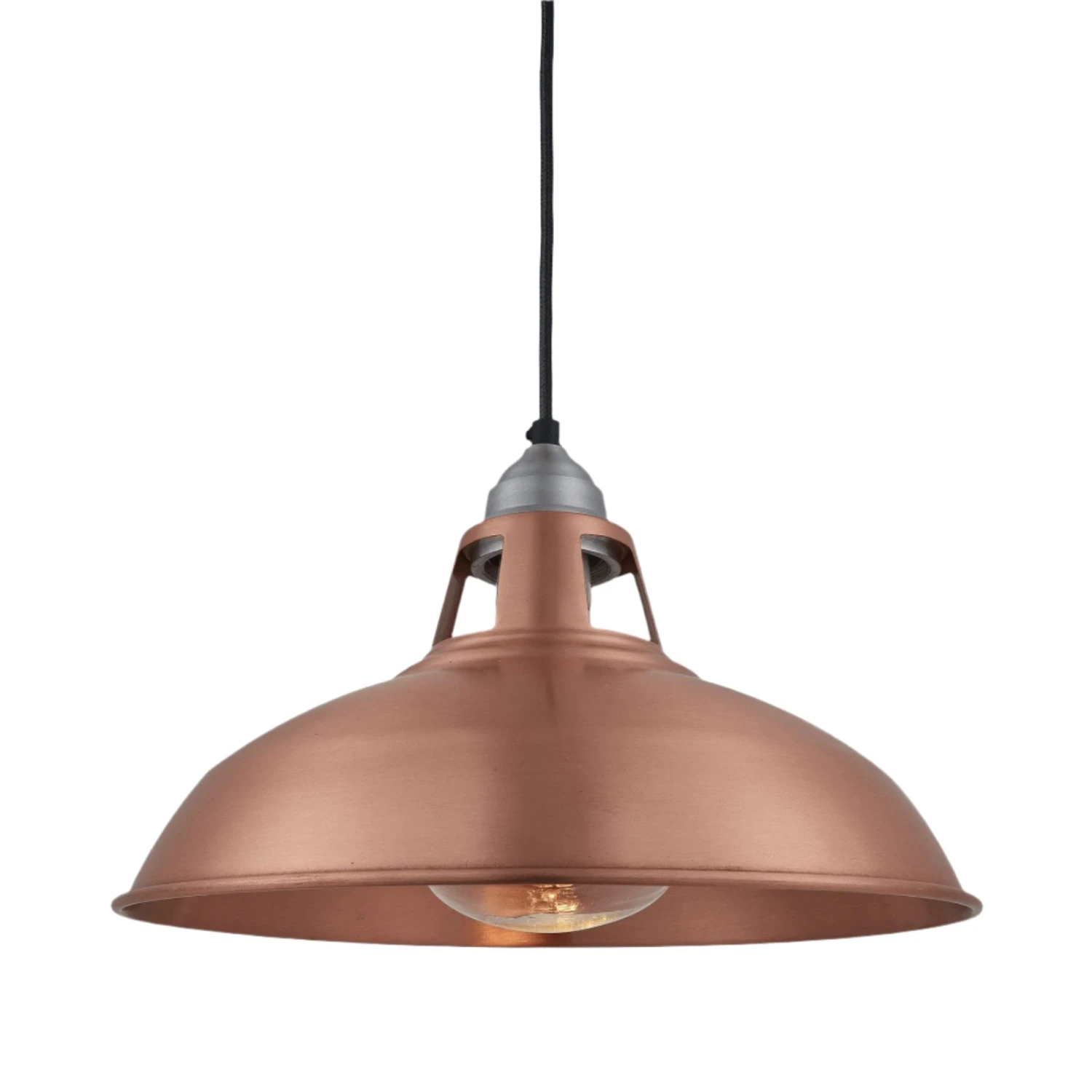 Old Factory Slotted Heat Pendant Lamps - 15 Inch - Copper 3 Old Factory Slotted Heat Pendant Lamps - 15 Inch - Copper