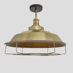 Brooklyn Step Flush Mount - 16 Inch - Brass - Pre-order - Expected W/c 13th Of May -Lumi Home Shop 16 Inch FlushMount Brass Industville Lighting Step BrassHolder Cage Brooklyn BR SFM16 B BH CG