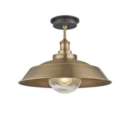 Brooklyn Outdoor & Bathroom Step Flush Mount - 16 Inch - Brass 13 Brooklyn Outdoor & Bathroom Step Flush Mount - 16 Inch - Brass -Lumi Home Shop 16 Inch FlushMount Brass Industville Lighting Step BrassHolder GlobeGlass Brooklyn IP65 BR IP65 SFM16 B BH GLG