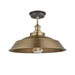 Brooklyn Outdoor & Bathroom Step Flush Mount - 16 Inch - Brass 12 Brooklyn Outdoor & Bathroom Step Flush Mount - 16 Inch - Brass -Lumi Home Shop 16 Inch FlushMount Brass Industville Lighting Step BrassHolder Brooklyn IP65 BR IP65 SFM16 B BH