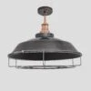 Brooklyn Step Flush Mount - 16 Inch - Pewter -Lumi Home Shop 16 Inch FlushMount Pewter Industville Lighting Step CopperHolder Cage Brooklyn BR SFM16 P CH CG