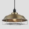 Brooklyn Step Pendant - 16 Inch - Brass - Pre-order - Expected W/c 13th Of May -Lumi Home Shop 16 Inch Pendant Brass Industville Lighting Step BlackHolder Cage Brooklyn BR SP16 B BKH CG w