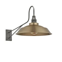 Long Arm Step Wall Light - 16 Inch - Brass - Pre-order - Expected W/c 13th Of May -Lumi Home Shop 16 Inch WallLight Brass Industville Lighting Step PewterHolder LongArm LA SWL16 B PH