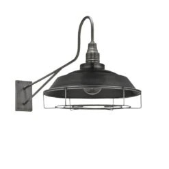 Long Arm Step Wall Light - 16 Inch - Pewter