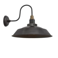 Swan Neck Step Wall Light - 16 Inch - Pewter