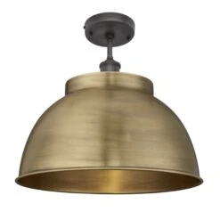 Brooklyn Dome Flush Mount - 17 Inch - Brass - Pre-order - Expected W/c 13th Of May 5 Brooklyn Dome Flush Mount - 17 Inch - Brass - Pre-order - Expected W/c 13th Of May -Lumi Home Shop 17 Inch FlushMount Brass Industville Lighting Dome PewterHolder Brooklyn BR DFM17 B PH