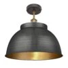 Brooklyn Dome Flush Mount - 17 Inch - Pewter & Brass - Pre-order - Expected W/c 13th Of May 2 Brooklyn Dome Flush Mount - 17 Inch - Pewter & Brass - Pre-order - Expected W/c 13th Of May -Lumi Home Shop 17 Inch FlushMount Pewter Brass Industville Lighting Dome BrassHolder Brooklyn BR DFM17 BP BH