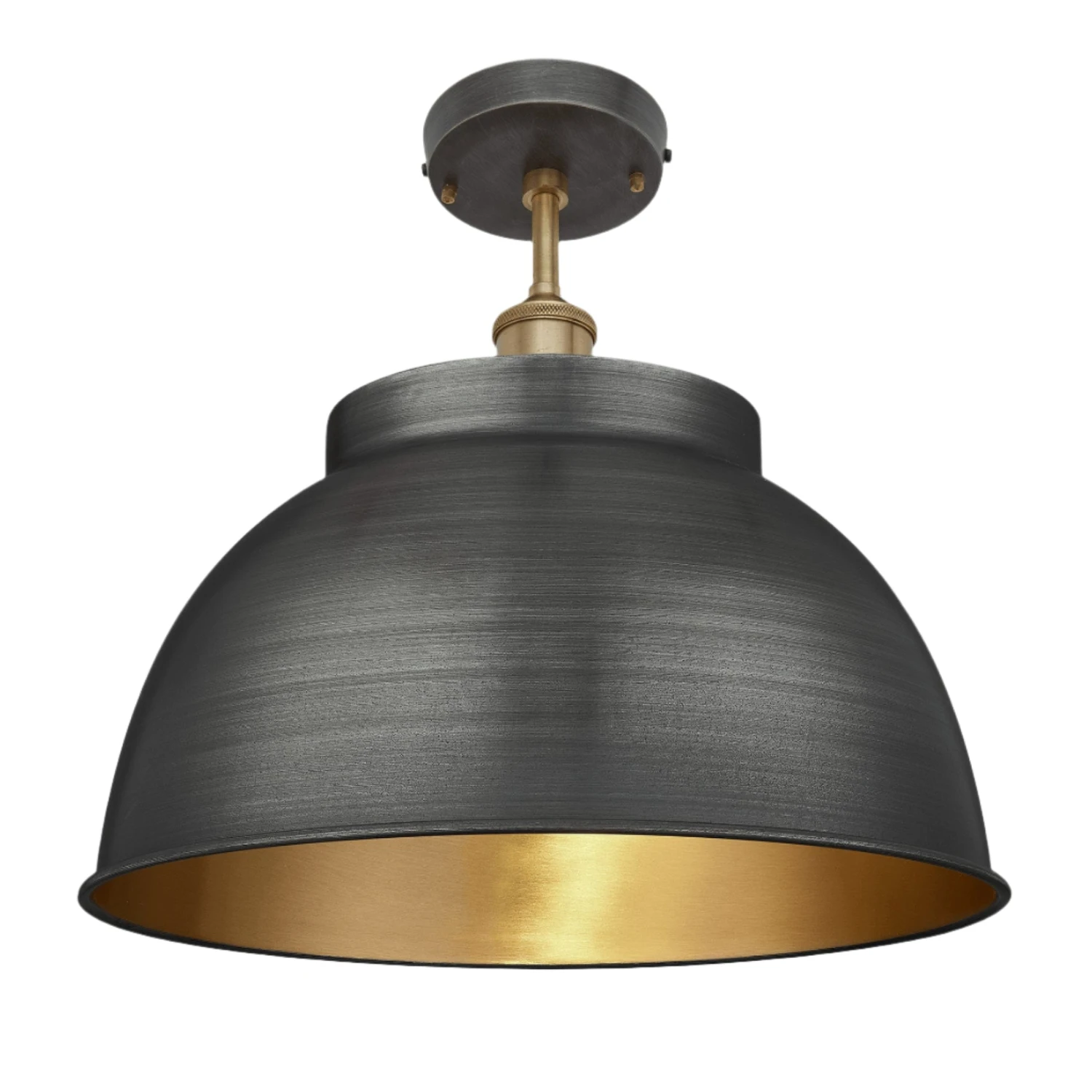 Brooklyn Dome Flush Mount - 17 Inch - Pewter & Brass - Pre-order - Expected W/c 13th Of May 3 Brooklyn Dome Flush Mount - 17 Inch - Pewter & Brass - Pre-order - Expected W/c 13th Of May