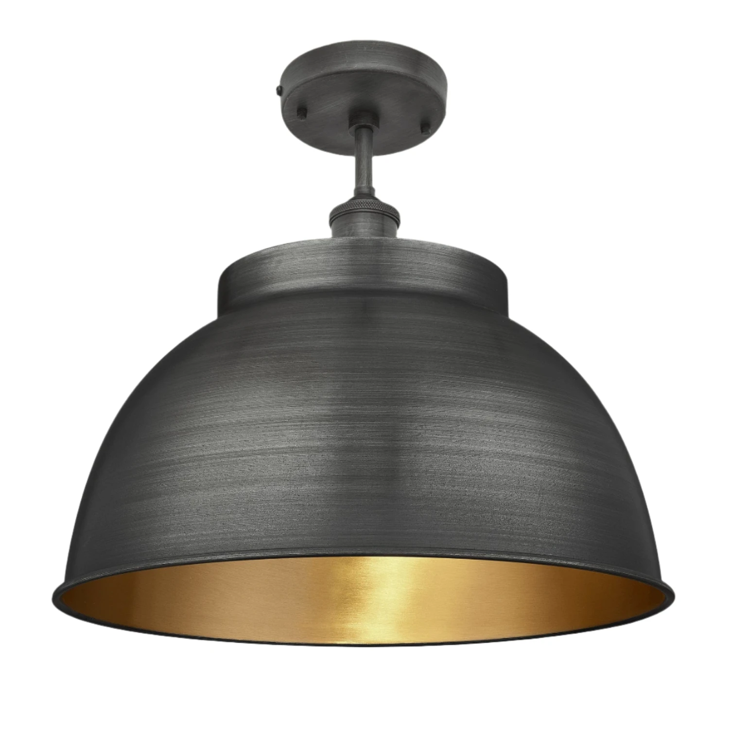 Brooklyn Dome Flush Mount - 17 Inch - Pewter & Brass - Pre-order - Expected W/c 13th Of May 4 Brooklyn Dome Flush Mount - 17 Inch - Pewter & Brass - Pre-order - Expected W/c 13th Of May - Image 2