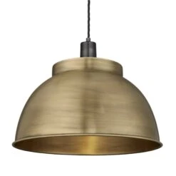 Sleek Dome Pendant - 17 Inch - Brass - Pre-order - Expected W/c 13th Of May -Lumi Home Shop 17 Inch Pendant Brass Industville Lighting Dome PewterHolder Sleek SL DP17 B PH