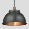 Sleek Dome Pendant - 17 Inch - Pewter & Copper -Lumi Home Shop 17 Inch Pendant Pewter Copper Industville Lighting Dome CopperHolder Sleek SL DP17 CP CH