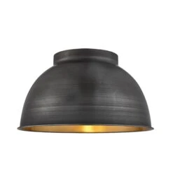Brooklyn Outdoor & Bathroom Dome Flush Mount - 17 Inch - Pewter & Brass - Pre-order - Expected W/c 13th Of May -Lumi Home Shop 17 Inch Shade Pewter Brass Industville Lighting Dome D17 BP SO