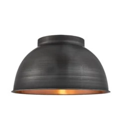 Brooklyn Outdoor & Bathroom Dome Flush Mount - 17 Inch - Pewter & Copper -Lumi Home Shop 17 Inch Shade Pewter Copper Industville Lighting Dome D17 CP SO