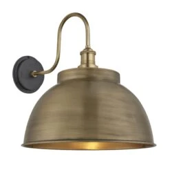 Swan Neck Outdoor & Bathroom Dome Wall Light - 17 Inch - Brass - Pre-order - Expected W/c 13th Of May