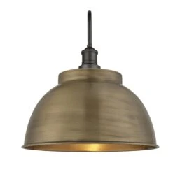 Swan Neck Outdoor & Bathroom Dome Wall Light - 17 Inch - Brass - Pre-order - Expected W/c 13th Of May -Lumi Home Shop 17 Inch WallLight Brass Industville Lighting Dome PewterHolder GlobeGlass SwanNeck IP65 SN IP65 DWL17 B PH GLG