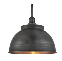 Swan Neck Outdoor & Bathroom Dome Wall Light - 17 Inch - Pewter & Copper -Lumi Home Shop 17 Inch WallLight Pewter Copper Industville Lighting Dome PewterHolder GlobeGlass SwanNeck IP65 SN IP65 DWL17 CP PH GLG