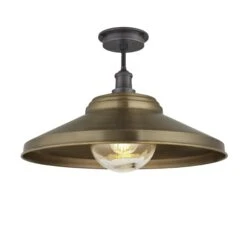 Brooklyn Outdoor & Bathroom Giant Step Flush Mount – 18 Inch – Brass 9 Brooklyn Outdoor & Bathroom Giant Step Flush Mount – 18 Inch – Brass -Lumi Home Shop 18 Inch FlushMount Brass Industville Lighting Step PewterHolder GlobeGlass Brooklyn IP65 BR IP65 GSFM18 B PH GLG